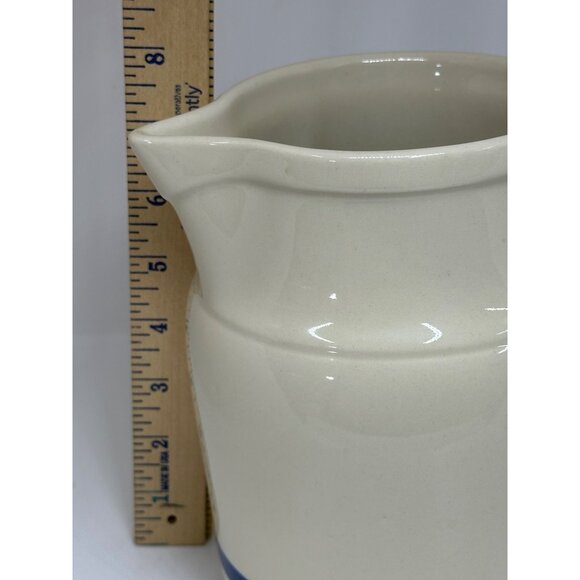 VTG ROSEVILLE POTTERY Creamer FRIENDSHIP Pitcher BLUE Stripe 6.5" Ohio USA Made - Picture 7 of 9